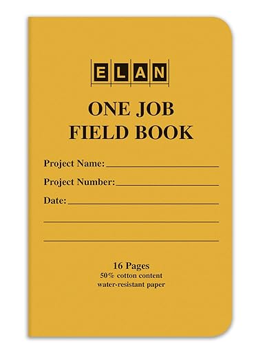 Elan Publishing Company One-Job - Libro de topografía de campo cosido para silla de montar, 4 x 7 pulgadas, cubierta rígida amarilla (paquete de 12)