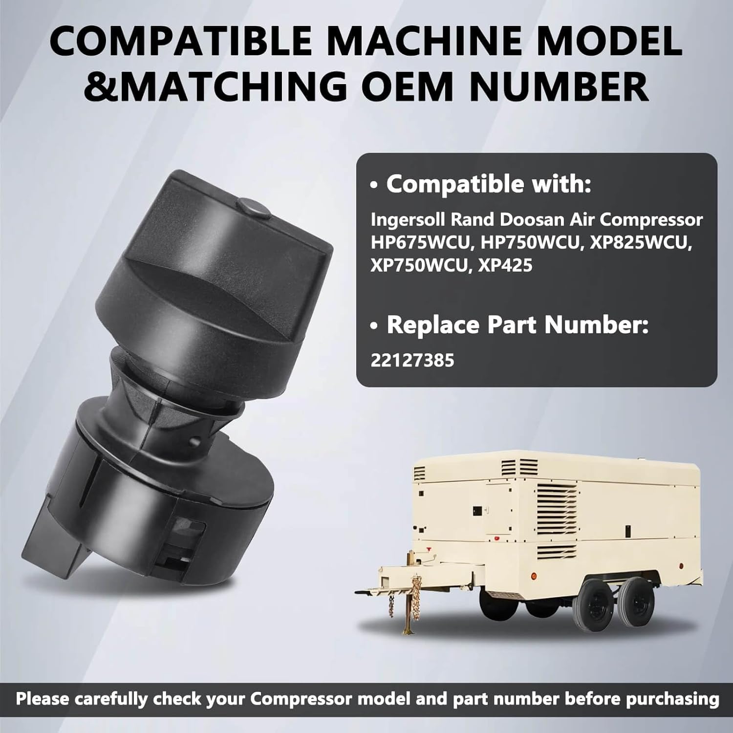 RAMATA 22127385 Ignition Starter Switch Compatible with Ingersoll Rand Doosan Air Compressor HP675WCU HP750WCU XP825WCU XP750WCU XP425, 4 Pole Start Switch