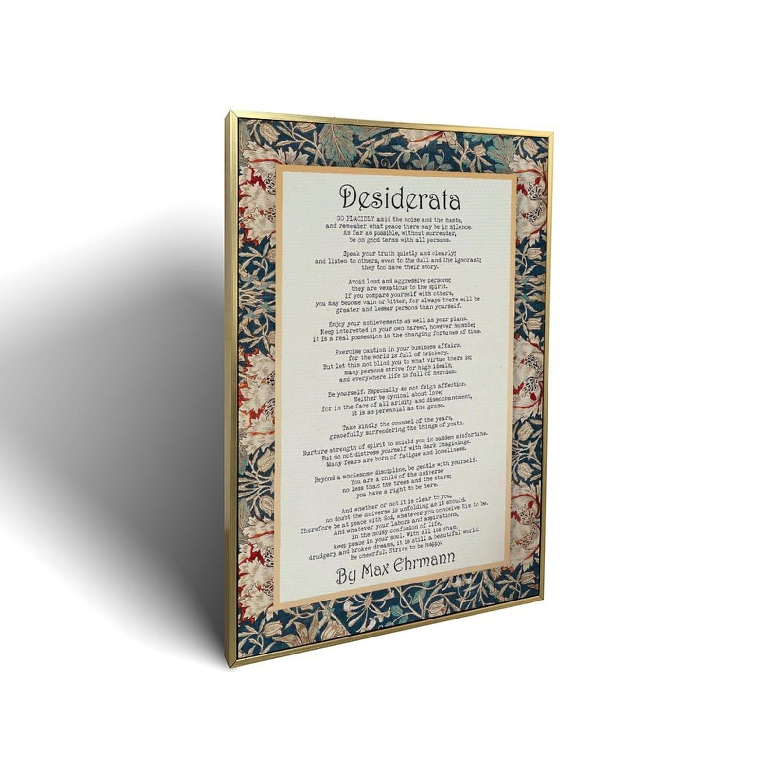 Desiderata Poem Wall Art Poetry Poster Vintage Framed Canvas Wall Art