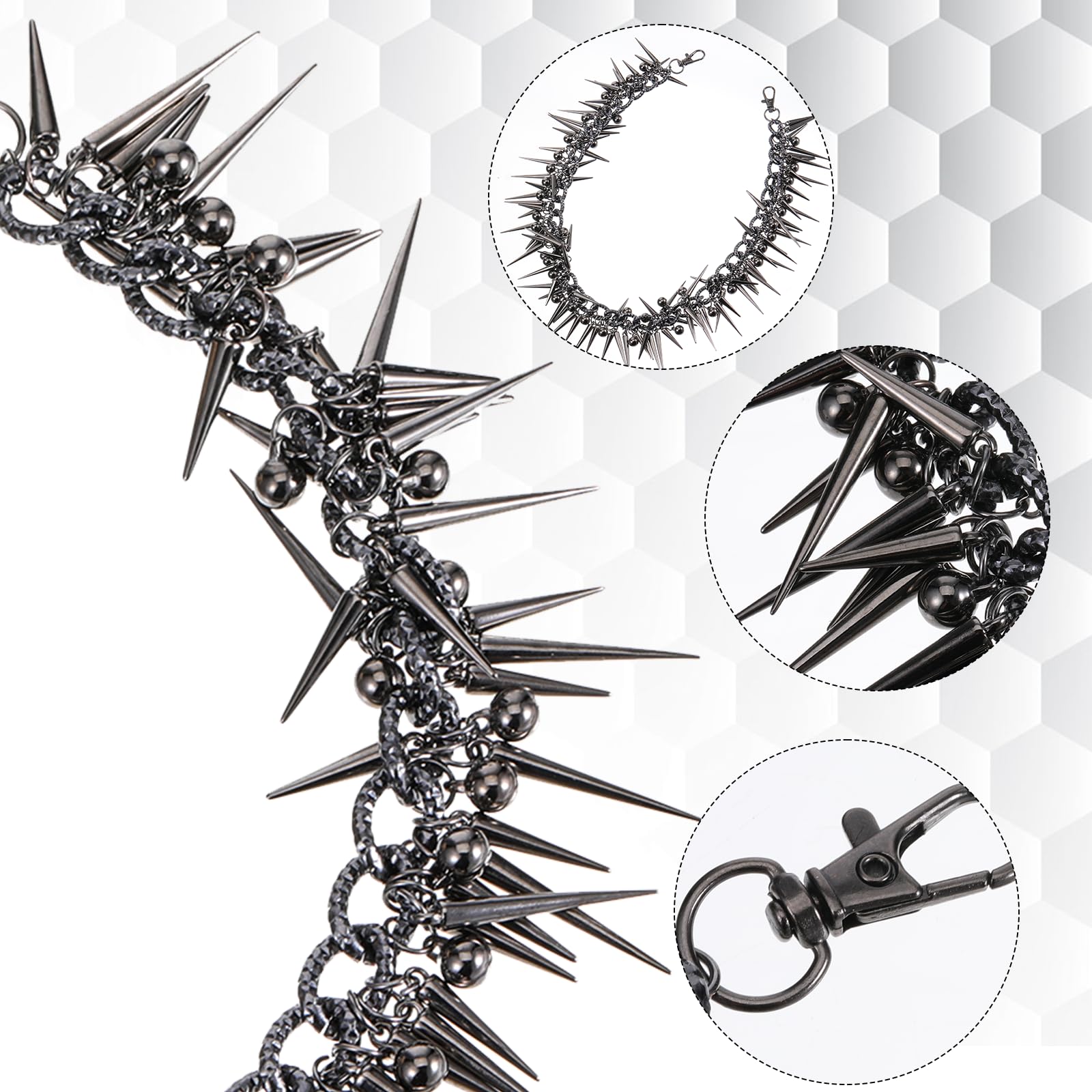 Rivet Layered Pants Chain, Punk Gothic Spike Jean Belt Trousers Chains, Pants Chain Accessory for Wallets and Keys, Gothic Unisex Belt Accessory, Cool Stylish Hip Hop Rock Goth Body Accessories