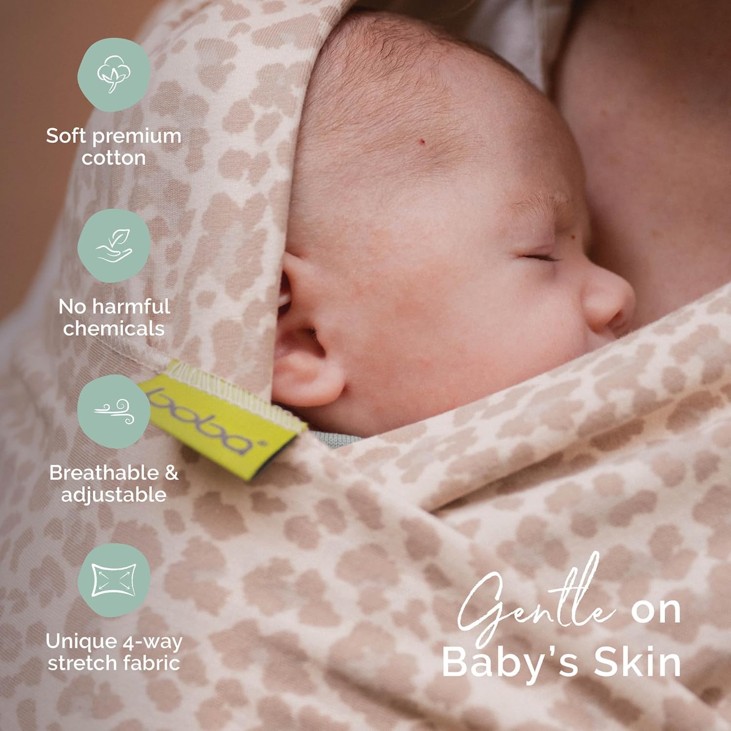 Boba Écharpe de portage extensible pour bébé du nouveau-né au tout-petit – Écharpe de transport pour bébé – Mains libres – Porte-bébé – Porte-bébé du nouveau-né à l'tout-petit de 3,2 à 15,9 kg - 5