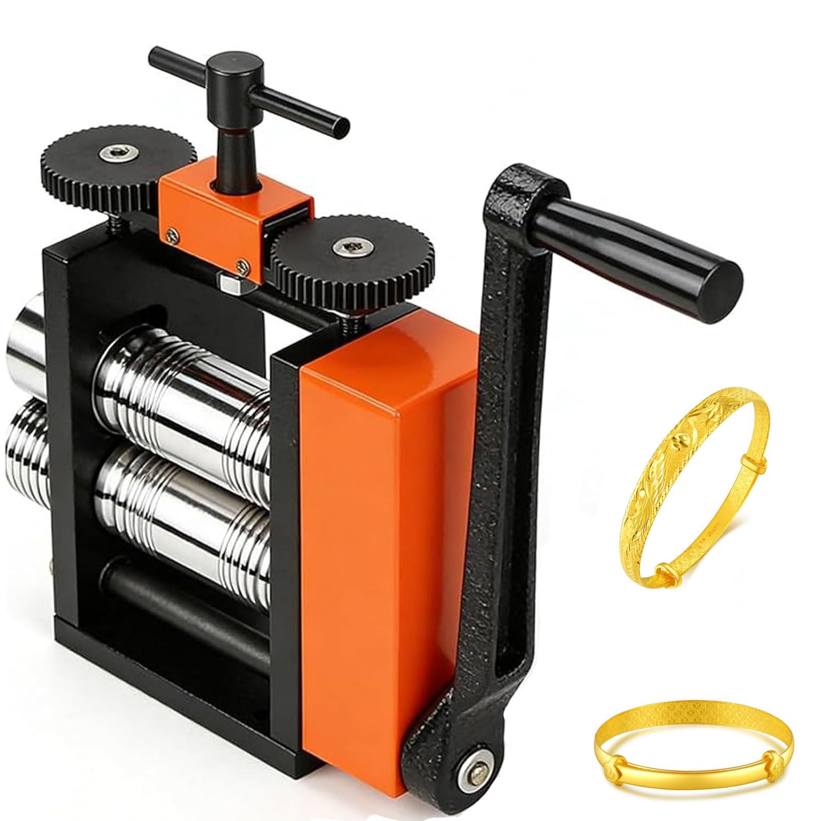 Laminoir pour bijoux 4 en 1 pour façonner l'or et l'argent avec rouleaux interchangeables