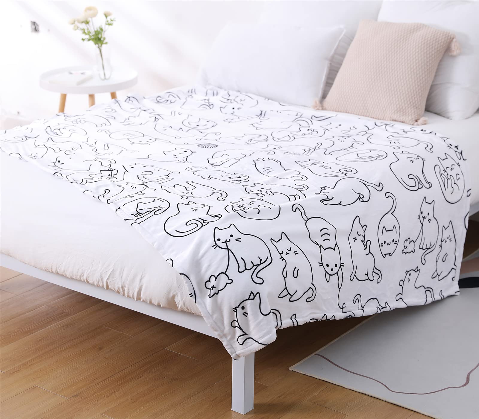 Sviuse Manta de gato para sofá, manta de gato de tamaño individual para niñas, mujeres, adultos, gatos, mamá, regalos para mujeres, mantas de gatitos para sofá, cama (60 x 80 pulgadas, gato 2)