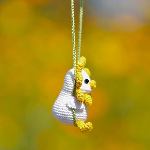 Miniatura 11 de Accesorios de ganchillo para ventana de visión trasera, hecho a mano, colgante para automóvil, utilizable como decoración de la casa