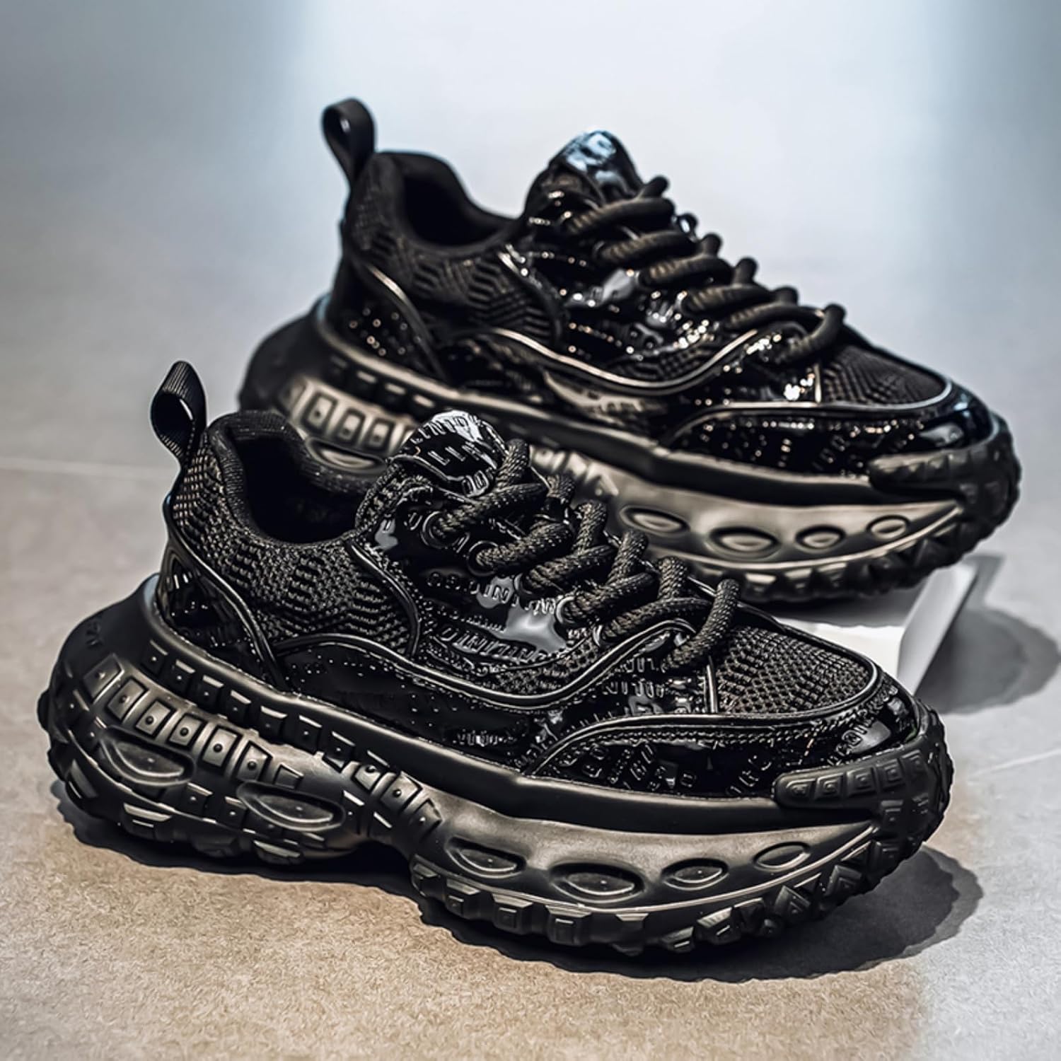 Men's Chunky Multi-Sport Sneakers - Cushioned Platform, Anti-Twist Shank for Tennis, Non-Slip Outsole - Ideal for Running, Gym Workouts & All-Day Walking
