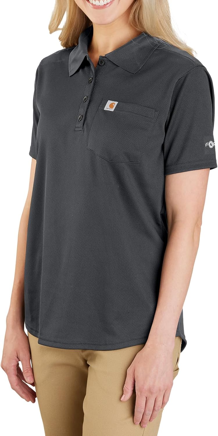 Carhartt Women's Force Relaxed Fit Lightweight Short-Sleeve Pocket Polo