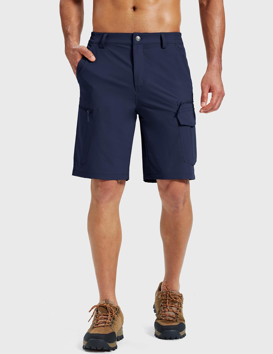 MAGCOMSEN Mens Hiking Cargo Shorts 9" Quick Dry Lightweight Shorts with 7 Pockets Outdoor Work Shorts Fishing Casual