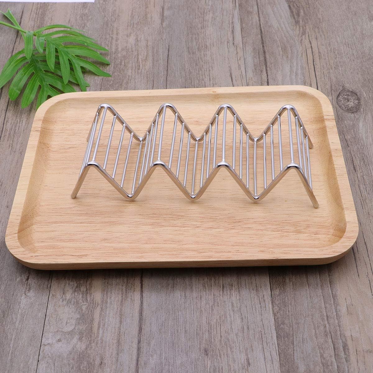 Taco Holder Stand Silver Stainless Steel for 3 or 4 Tacos