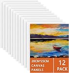 Canvas for Painting 8x10 Inch -12 Packs, Blank Artist Painting Canvas Panels for Acrylic, Oil Paint & Media Projects, Art Supplies for Kids, Adults, Beginners, Hobby Painters