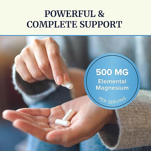 Miniatura 4 de Suplemento complejo de magnesio 10 en 1 de 500 mg  Citrato de magnesio, glicinato mag, malato y más  Complejo Mag de alta absorción con vitamina B6