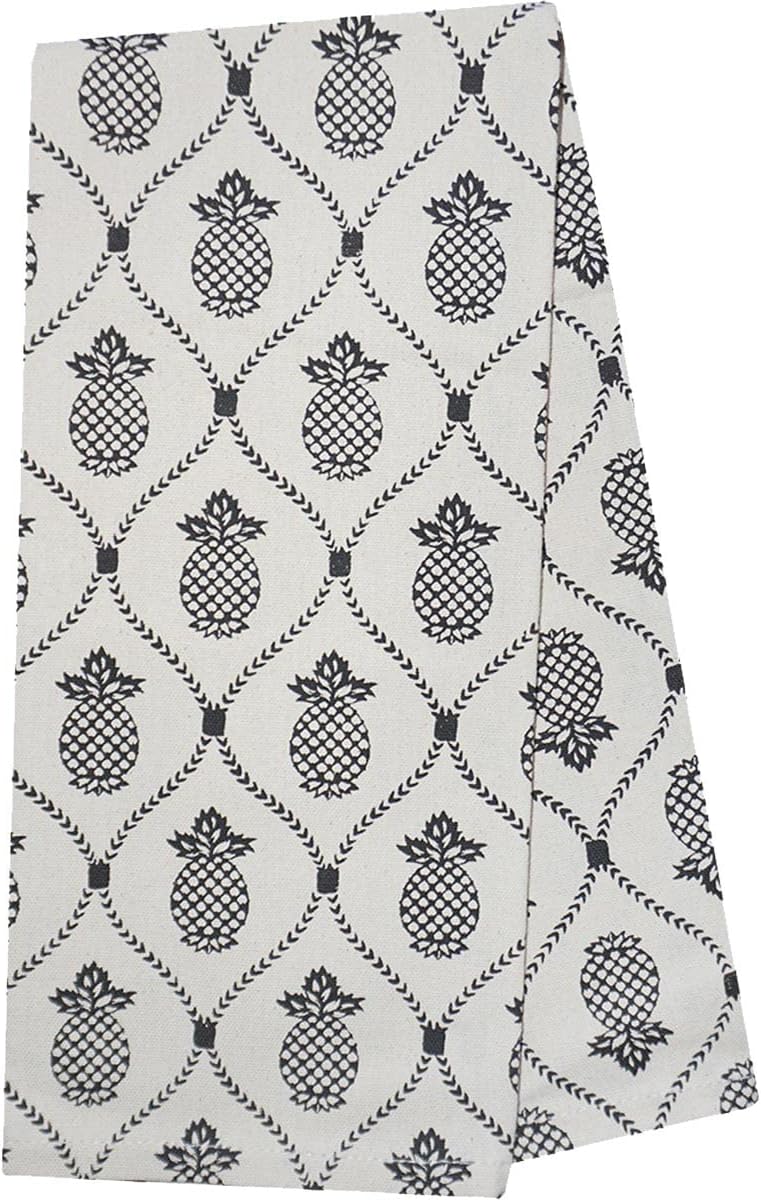 BLACK FOREST DECOR Pineapple Coast Kitchen Towels - Set of 2, 100% Cotton, 18" W x 28" L