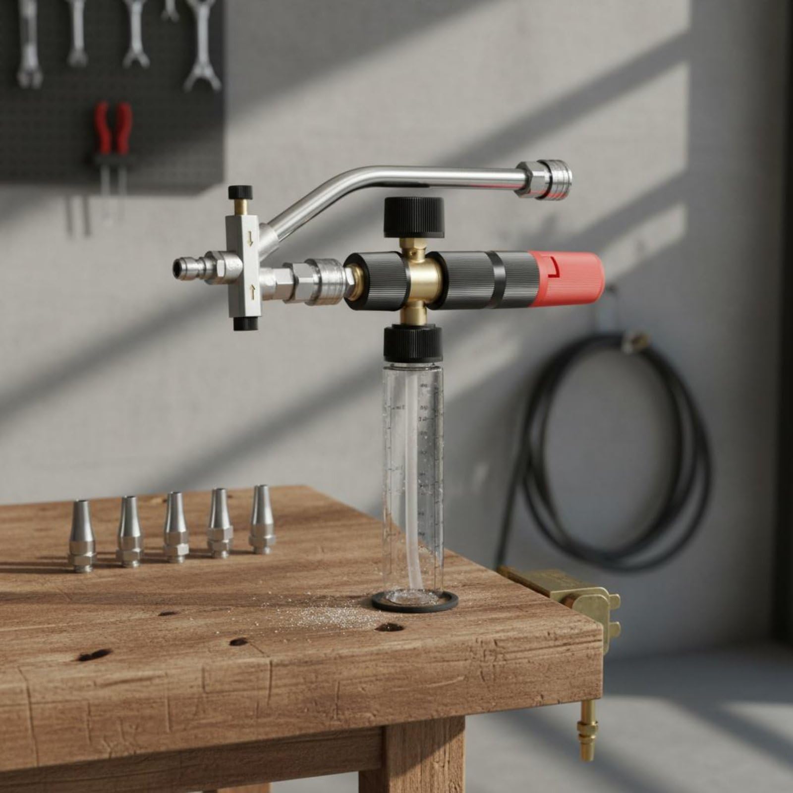 Cleaning Spray Nozzle Ugello per Risciacquo E Schiuma Accessorio Idropulitrice con Doppia Interfaccia E Misuratore Integrato Adatto per Cura Barche