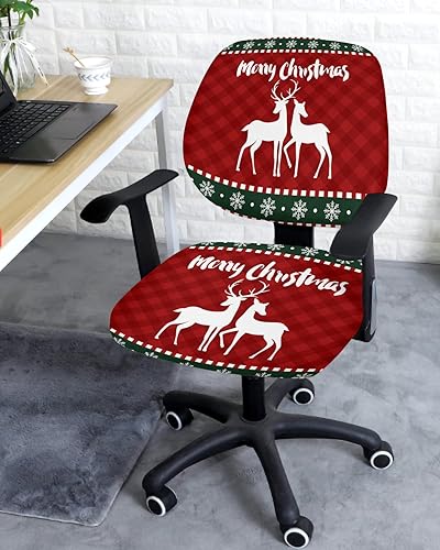 Miniatura 8 de Funda para silla de oficina, diseño de flechas de cactus tropical, color negro, funda protectora y elástica para silla de escritorio, silla de