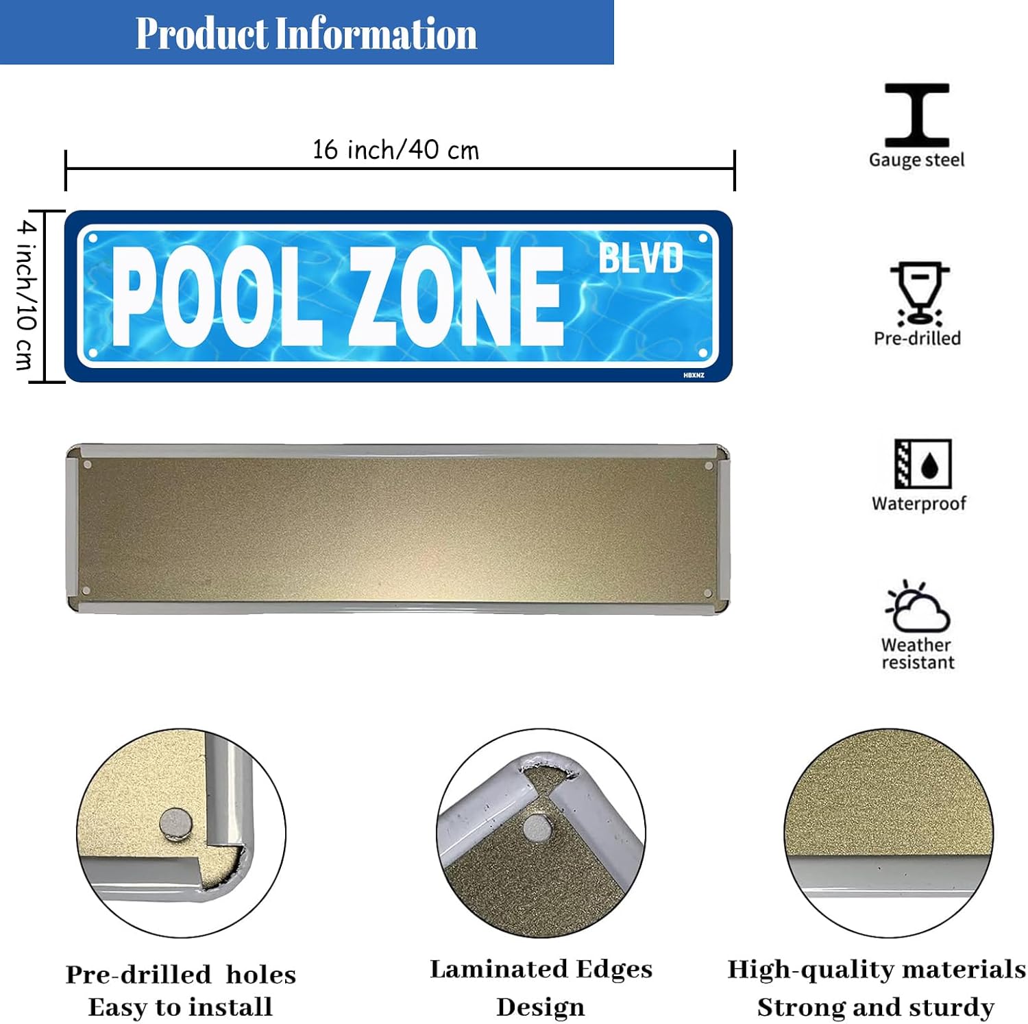 Swimming Pool Zone Sign Metal Signs Tropical Beach Signs Patio Sign image 2