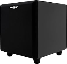 EARTHQUAKE Sound MiniMe DSP P8 8-inch Powered Subwoofer with DSP Control and SLAPS Passive Radiator Technology, Black
