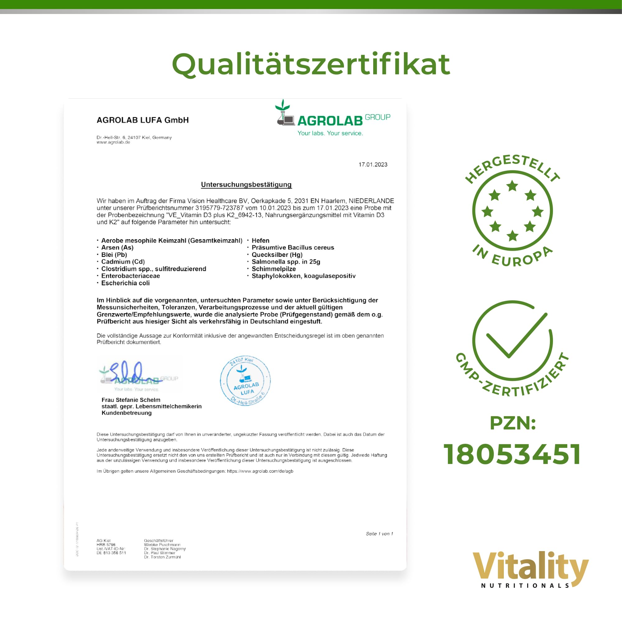 Vitamin D3 K2 Hochdosiert Vitamin D 5000 IE & K2 200 mcg Premium All Trans MK7. 90 Mini-Kapseln Hochdosiert. hohe Bioverfügbarkeit, frei von Zusatzstoffen. Vitality Nutritionals by VitaminExpress