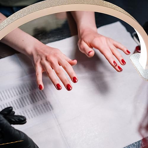 Miniatura 3 de Lámpara de mesa LED de media luna de 29 pulgadas para esteticistas, lámpara de mesa de uñas con tecnología de uñas, extensiones de pestañas de 45 W,
