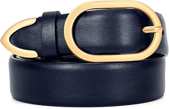 Women Belt for Jeans Pants Ladies Leather Belt Fashion Waist Belt Dress with Gold Buckle