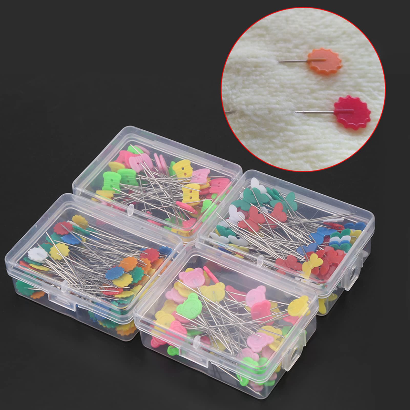 Fezf Fez Spille,Spille da Cucito a Testa Piatta,Spilli da Sarta,100 Pezzi Spille Dritti, 42mm Spilli con Testa Colorata, per Gioielli Fai da Te, Progetti di Artigianato e Cucito (Colorato