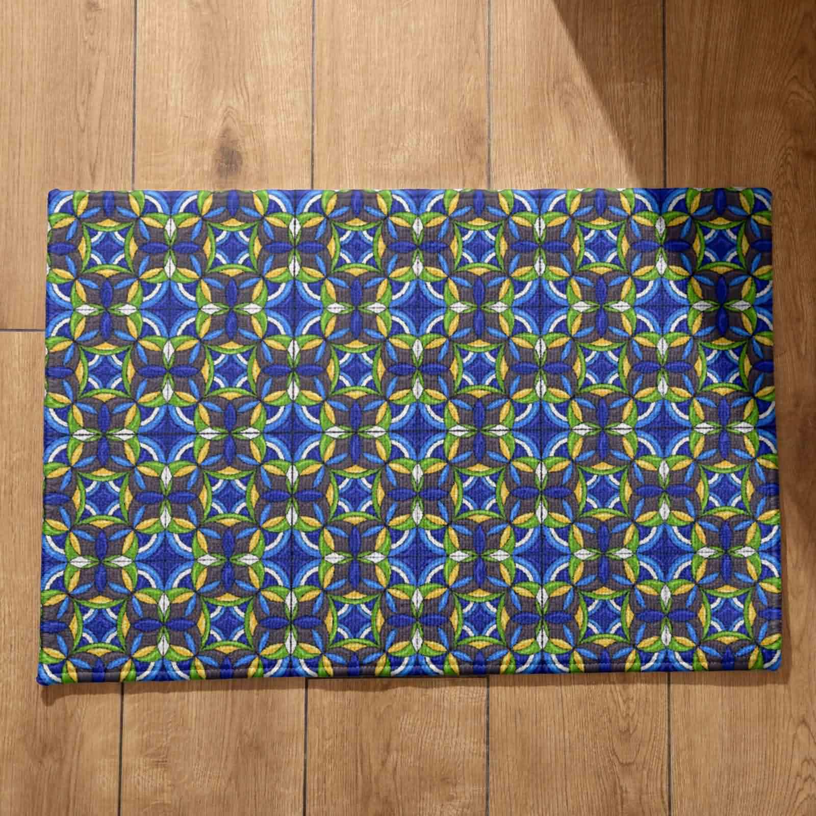 Tapis de sol extérieur lavable CEVAN en flanelle douce rétro 50x80