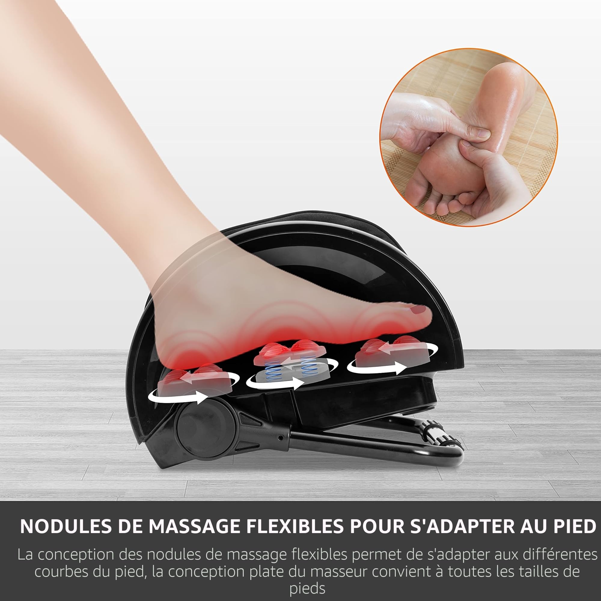 Snailax Appareil De Massage Des Pieds Avec Chaleur, Masseur Pieds Shiatsu, Massage Pied Par PéTrissage, Soulager Mollets/Chevilles/Jambes,Cadeau Maman Papa Homme Femme