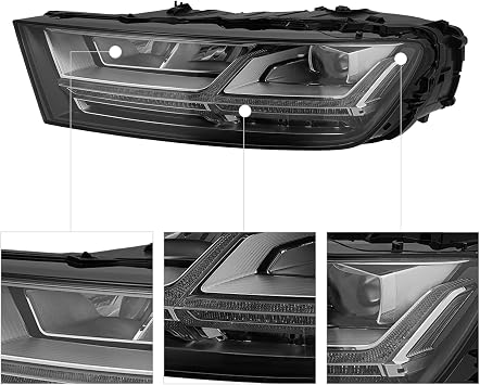 Front Full LED Headlight Assembly for 2017-2019AUDI Q7 (For Full LED Model),Left Side Front Headlight Replacement,Headlight Clear Lens (Left Side)