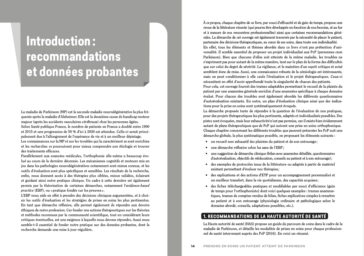 Prendre en soins un patient atteint de Parkinson: Rappels pratiques, fiches, trames, protocoles
