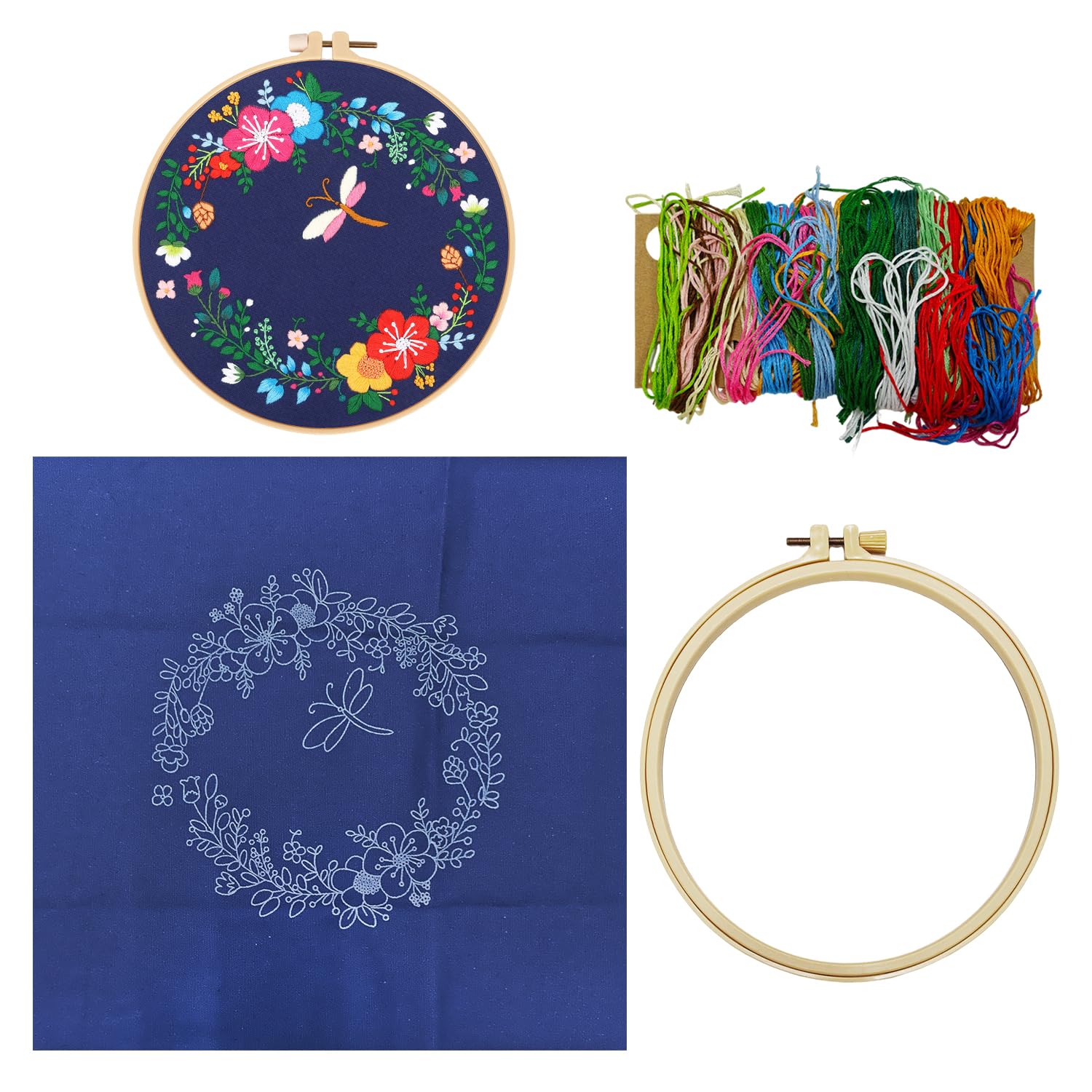 CYNOSURETECH 1 Set Of Floral Pattern Embroidery Materials, Diy Handmade Embroidery Materials, Sewing Craft Accessories, Embroidery Decoration Making