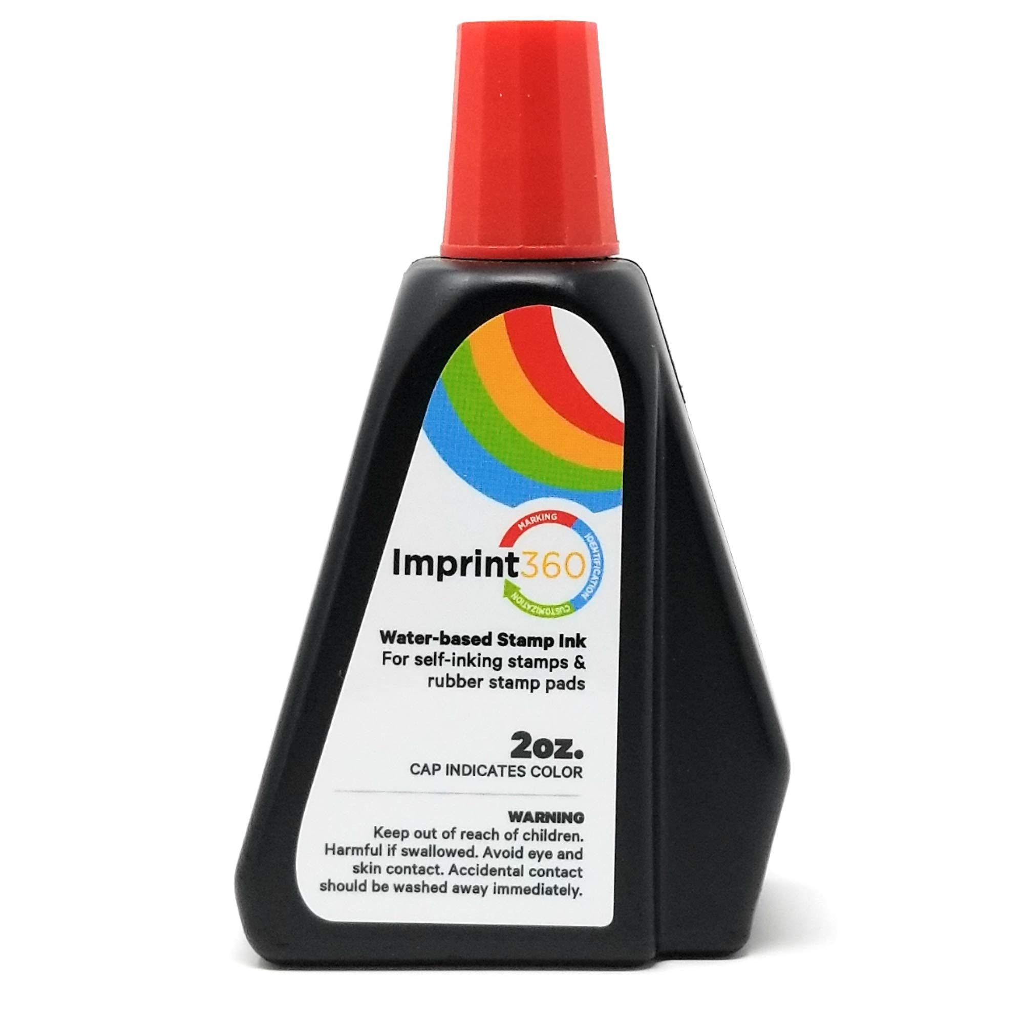 AS-IMP125577 - Premium Self-Inking Stamp Ink Refill, Red Ink in 2oz Bottle with Easy to use Drip Spout