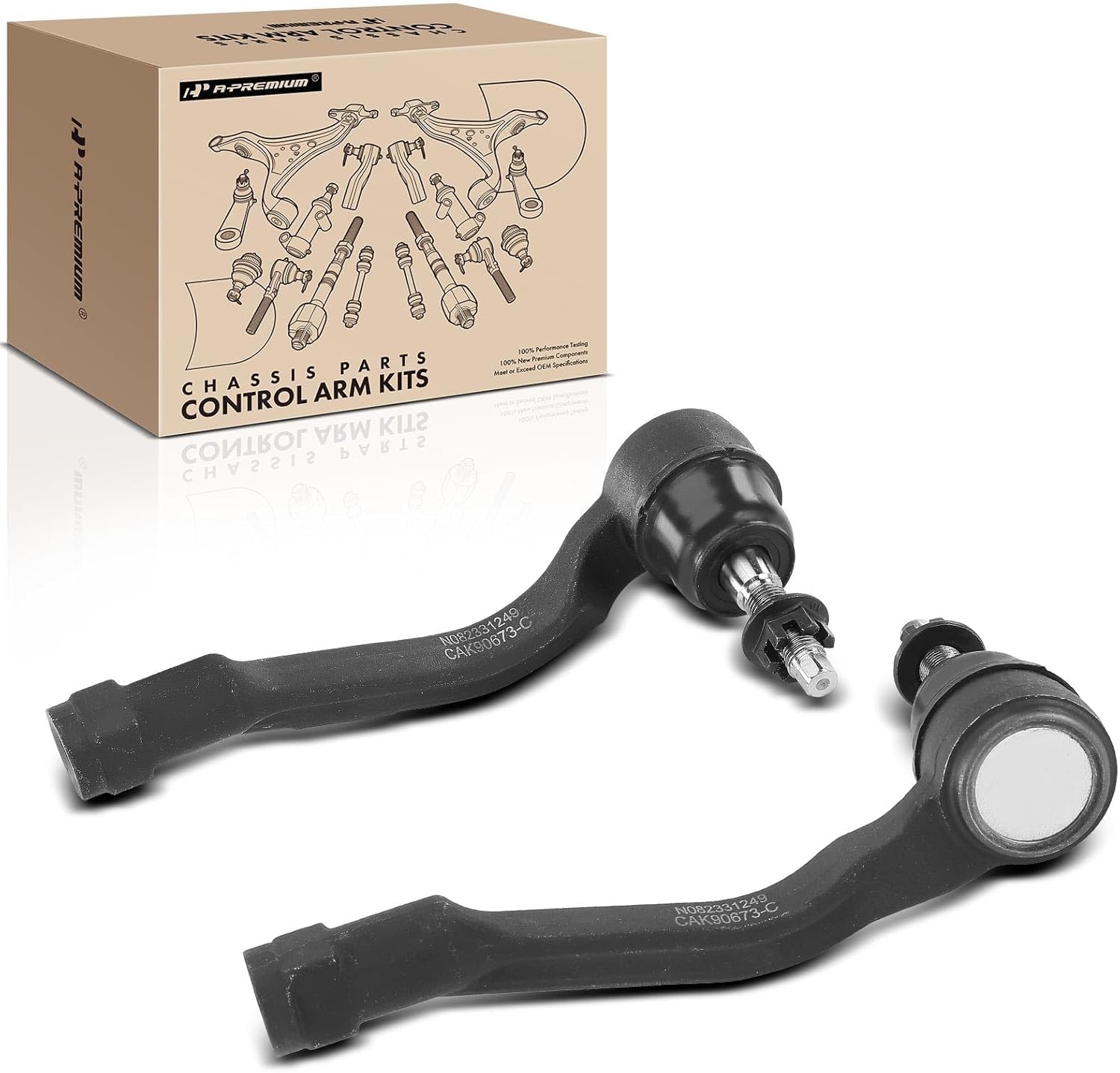 A-Premium 2 x Front Outer Tie Rod Ends, Compatible with Hyundai Sonata 2018-2021, Palisade 2020-2023 & Kia Optima 2019-2020, Cadenza 2017-2020