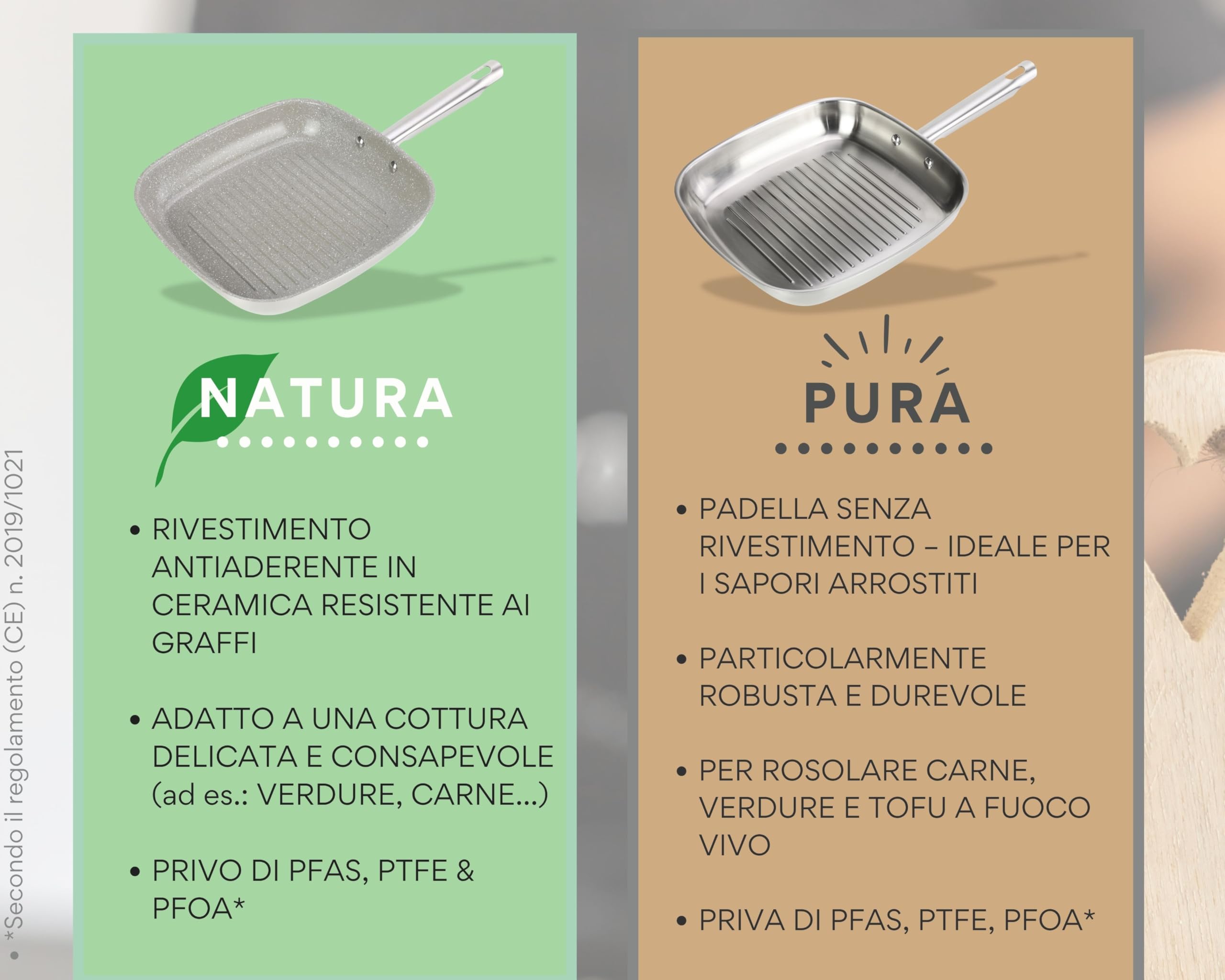DIVORY Bistecchiera 28 x 28 cm, Padella per Bistecca in Acciaio Inox Senza Rivestimento - Induzione, Adatta al Forno e a Tutti i Piani Cottura, Senza PTFE e PFOA (PURA, 28 cm)