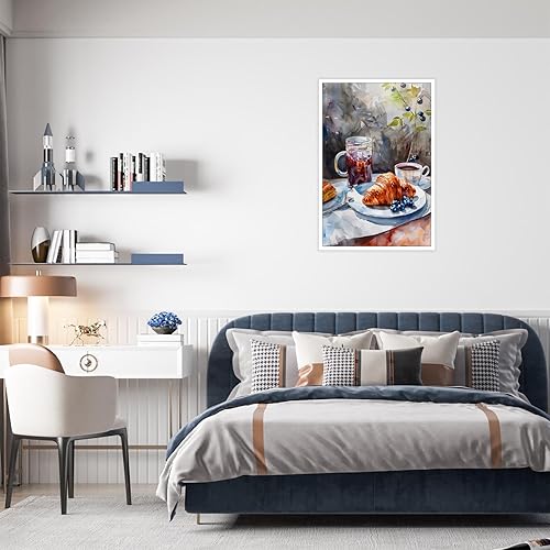 Miniatura 4 de Arte de pared vintage para café, comida y cocina, pan, pasteles, bebidas, pósteres de lienzo funky para mesa de comedor, impresiones de té de la