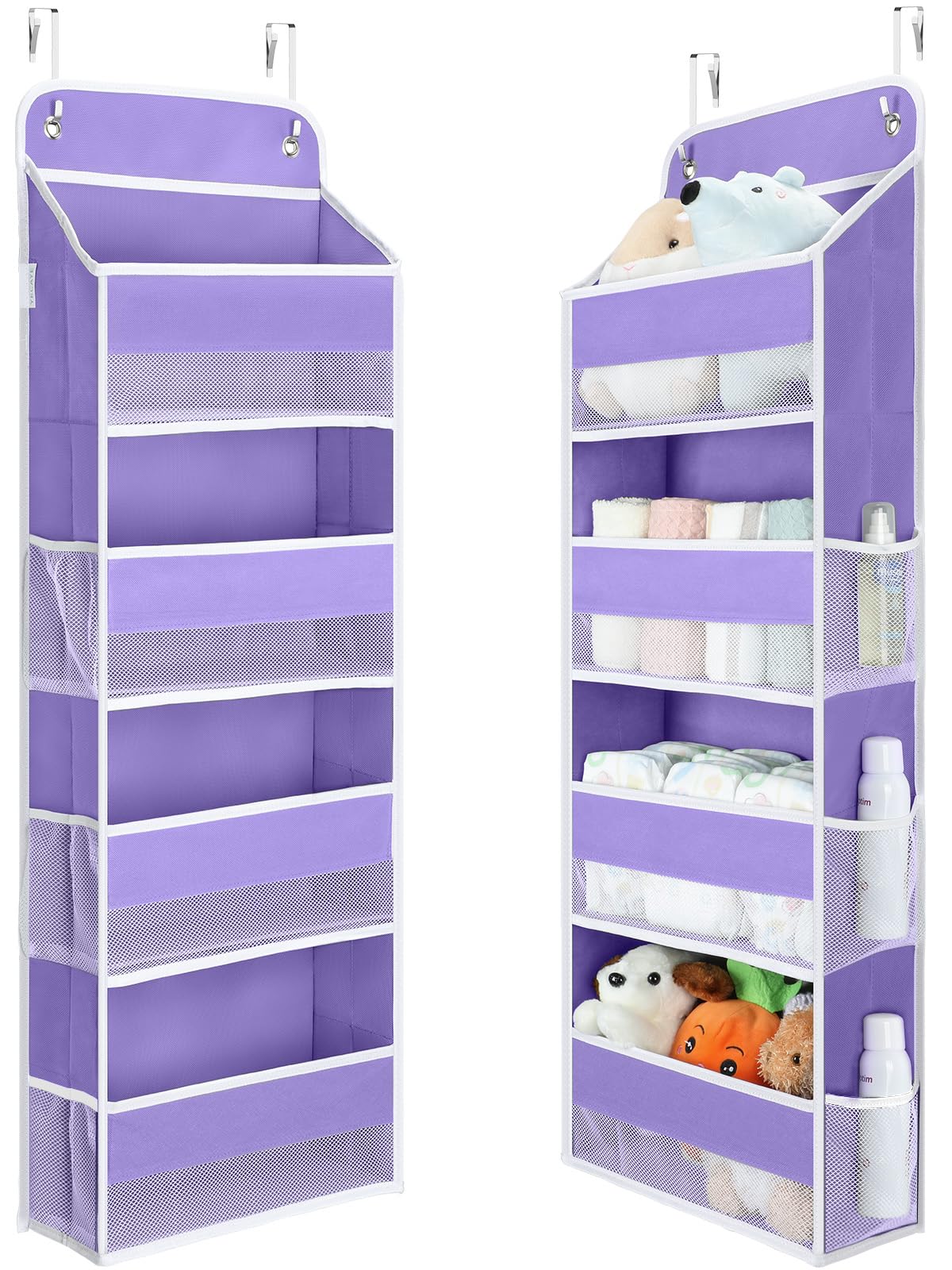 Yecaye Over the Door Organizer forNursery Closet 35.2lbs Load Purple 4 Tier