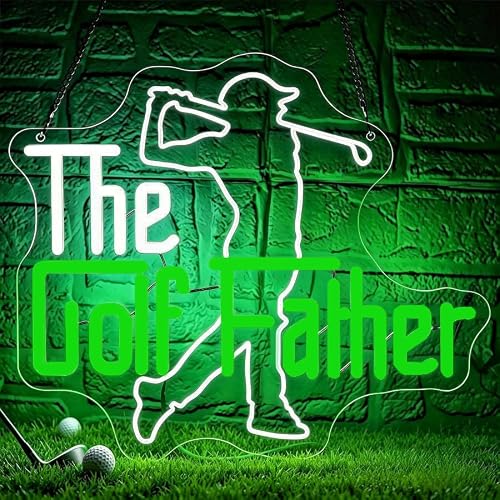 Golf Father Neon Sign for Wall Decor Golf Led Sport Neon Light for Man Cave