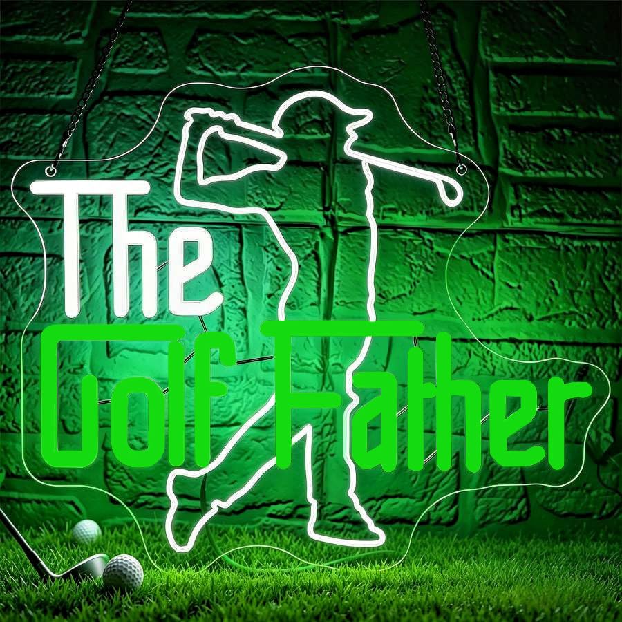 Golf Father Neon Sign for Wall Decor Golf Led Sport Neon Light for Man Cave - image 1