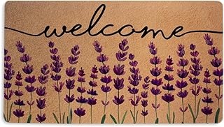 Lavender Door Mat 18x30 Inch, Purple Printed Durable Welcome Mat for Out...