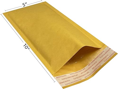 Miniatura 3 de StarBoxes 100 sobres de papel kraft con burbujas de 5 x 10 pulgadas  #00 bolsas acolchadas autosellantes