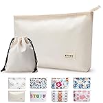 WLLWOO WLLWOO 2pcs Travel Make Up Bags-Cosmetic Bag Nylon Waterproof Large Wide Zipper Coin Purse Travel Toiletry Small Makeup Pouch For Women