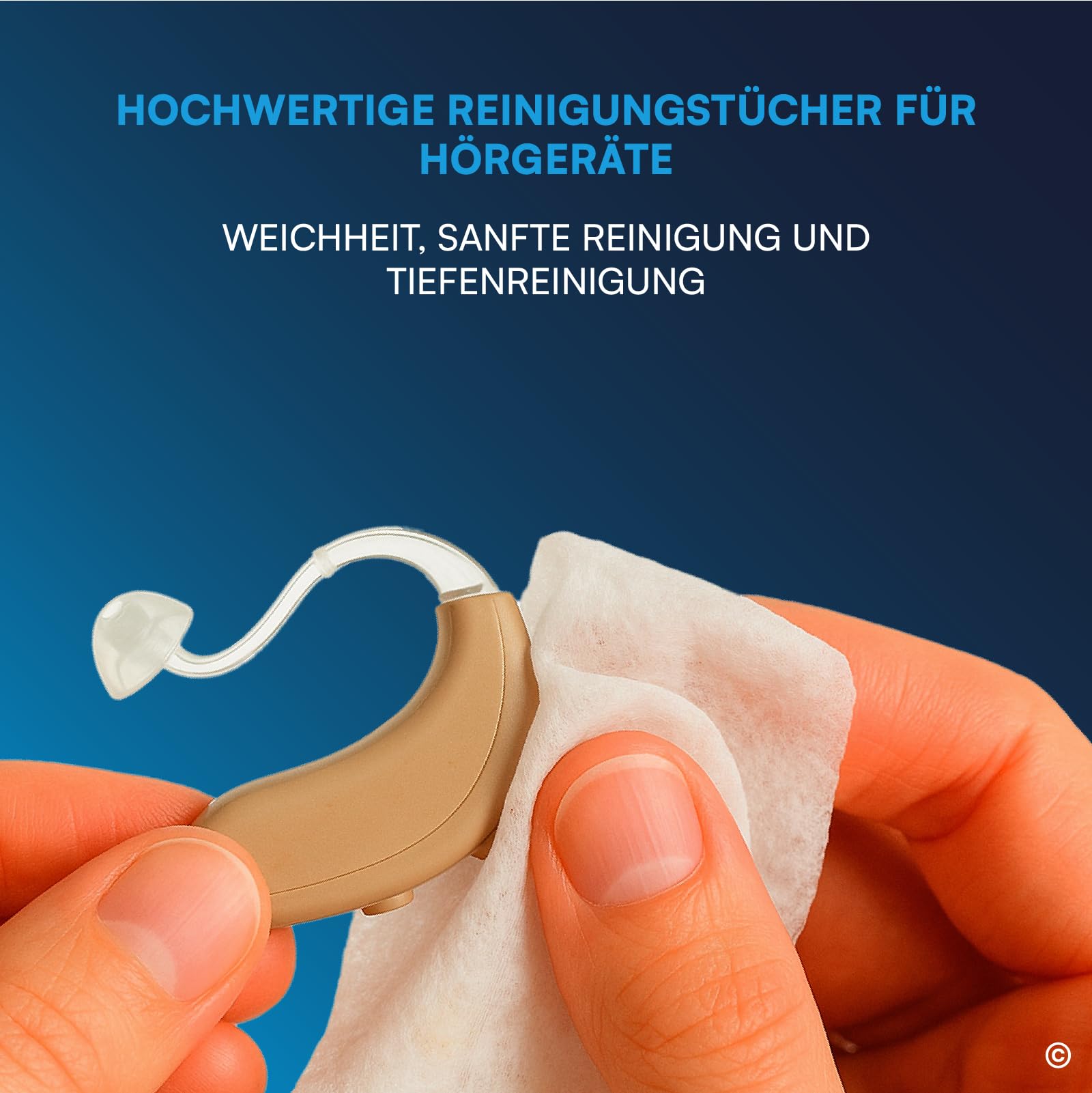 100 Reinigungstücher für Hörgeräte Reinigung Reinigungsmittel Roll-Up Udiclean Wiederverschließbaren Feuchtigkeitssparenden - Spender Maxi Widerstandsfähige Tücher Reinigungsfett Schmutz