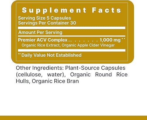 Miniatura 6 de Premier Research Labs ACV - Cápsulas de vinagre de sidra de manzana - Apoya el equilibrio del pH y el apoyo de alcalinidad* - Ayuda postbiótica -