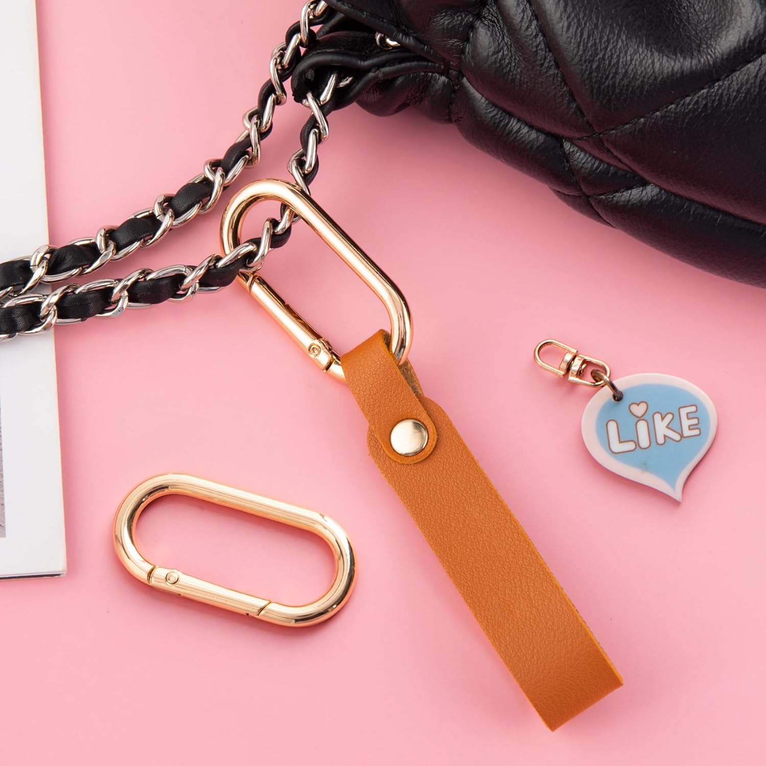 Oval Spring Ring Clips, Metal Keyring Purse Clip, Heavy Duty Opening O Ring Carabiner for Keychains,Backpacks, Keys - Image 4