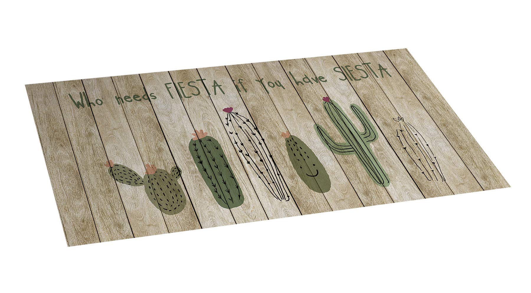 STOR PLANET Alfombra vinílica Estampada Croma, Alfombra Cocina, Pasillo. Alfombras de Habitación Antideslizantes y Muy Confortables. Alfombra Acolchada de Diseño | Cactus 50x110cm