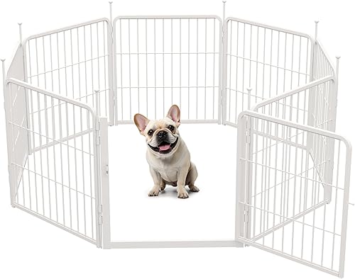 SunsGrove Corralito para perros en interiores, 24 pulgadas, 8 paneles, corralito para perros pequeños y cachorros, valla antioxidante de fácil