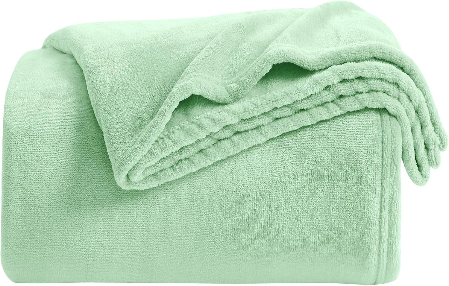 KMUSET Sage Green Fleece Throw Blanket for Bed - Lightweight Super Soft Cozy Luxury Bed Blanket Microfiber 50 x 60 inches - Image 6
