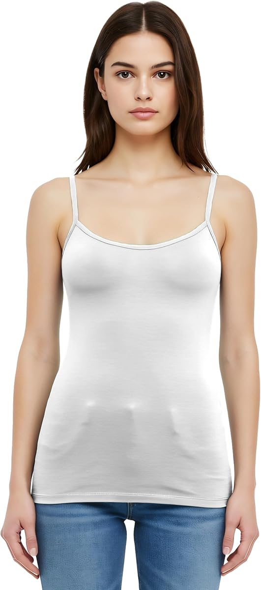 Emmalise Women's Camisole Built in Bra Wireless Fabric Support Short Cami