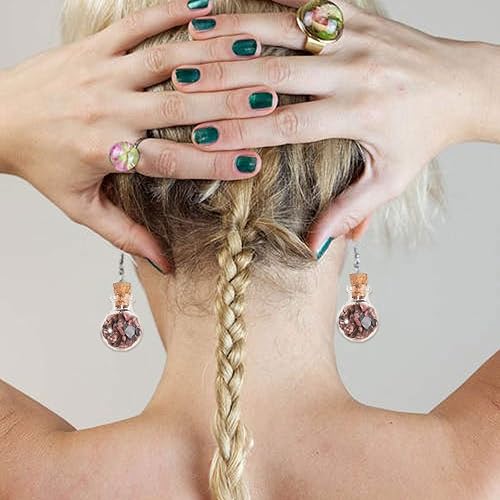 Miniatura 6 de LiQunSweet Juego de 30 piezas de piedras preciosas batidas de cristal, mini botella de deseos de cristal, piedras de reiki curativas con tapón de