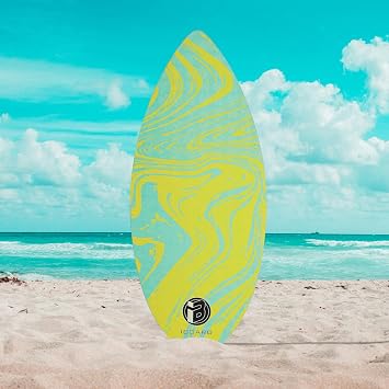 36” Skipper Skimboard with High Gloss Coat Wooden Skim Boards for Kids, Beginners, Teenagers and Adults Beach Skimboard 3 Color Traction Pad to Choose