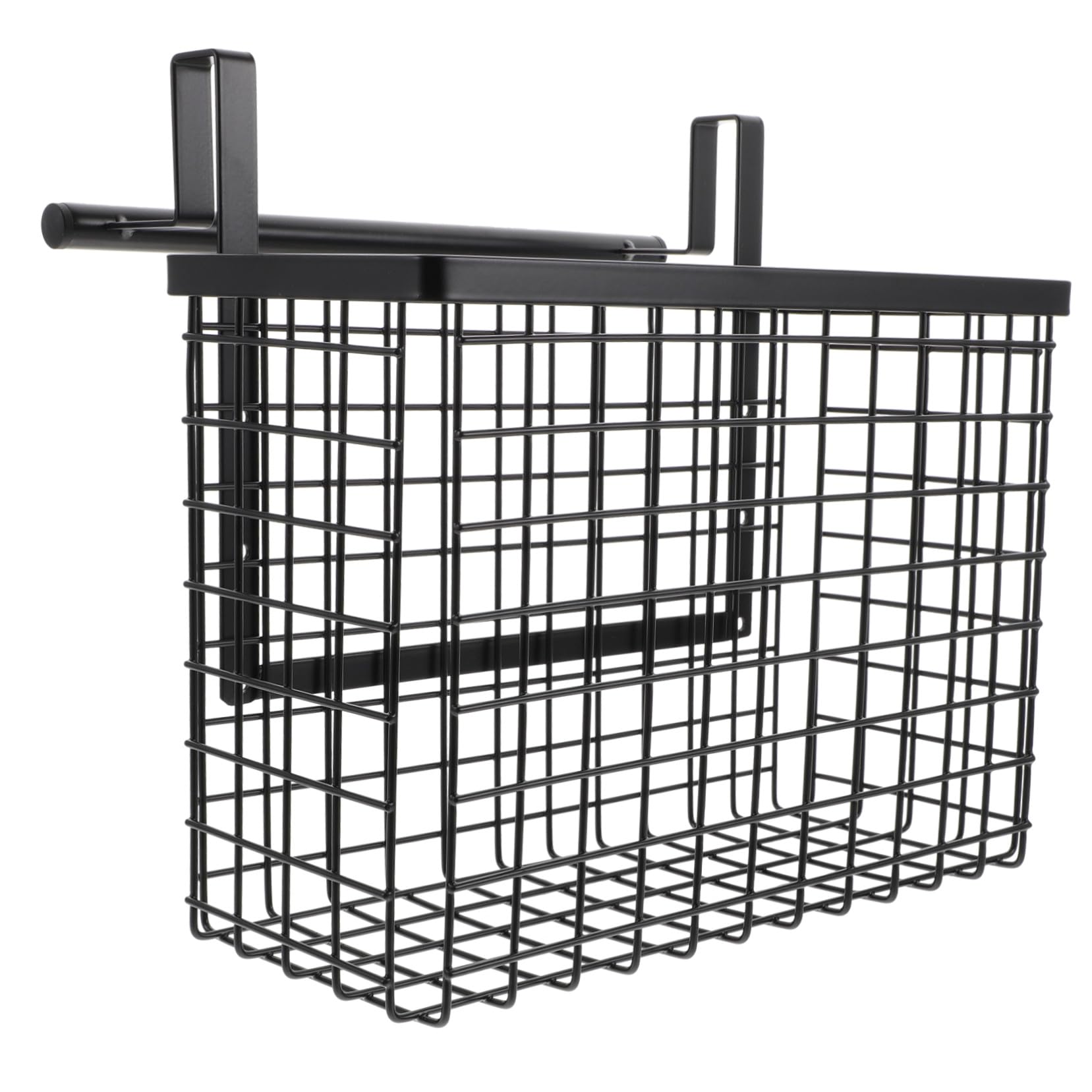 Healifty Cesta Colgante de Acero al Carbono Negro para Verduras, Montaje | Ahorro de Espacio, Instalación sin Clavos, Apta para Cocina y Ambientes Húmedos