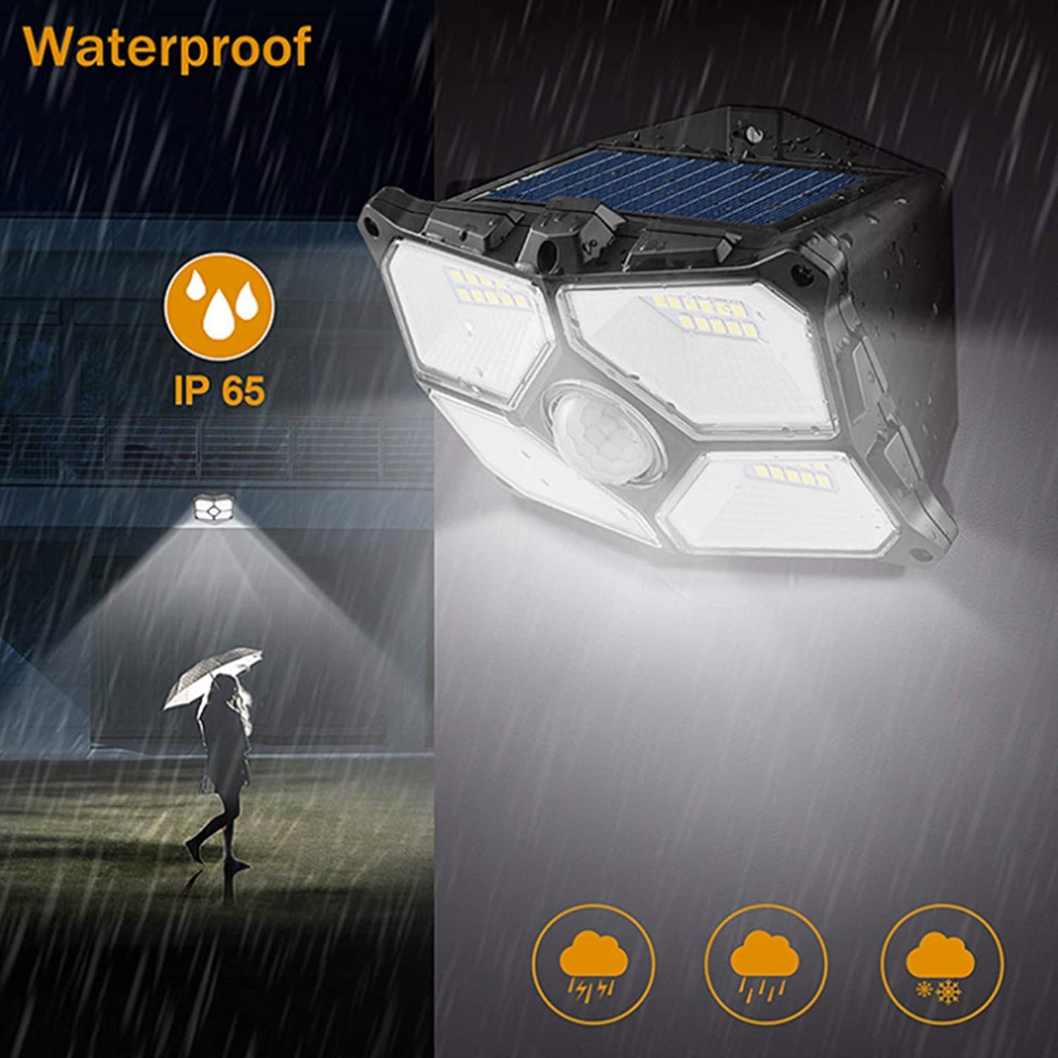 Luces Solares LED Para Exteriores, 40 Luces LED Seguridad Con Sensor Movimiento Solar Con 3 Modos De Iluminación Inteligente IP65 Luz Pared Impermeable Para Valla Puerta Patio 2 Piezas
