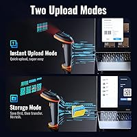 Vista 4 de Tera Escáner de código de barras QR 1D 2D inalámbrico y con cable con indicador de nivel de batería lector de código de barras impreso digital